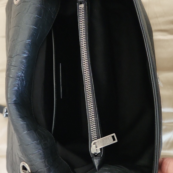 Saint Laurent Calfskin Crocodile Embossed West Hollywood Monogram Fold-Over - Picture 9 of 14